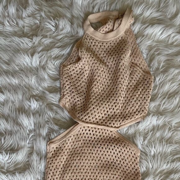 TWINSET Milano Long linen blend mesh dress - Picture 8 of 8